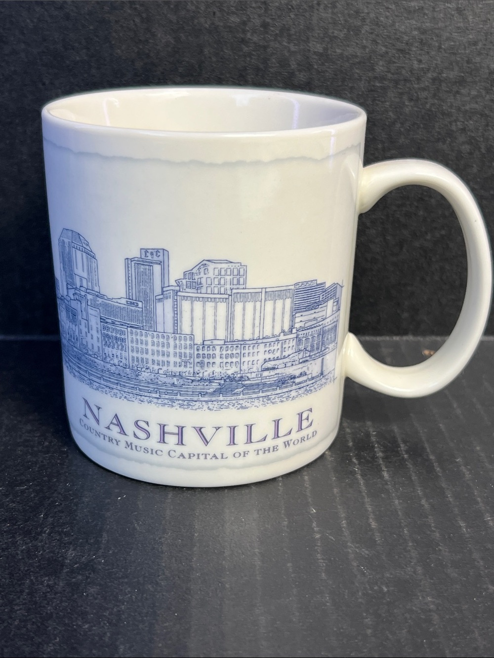 Starbucks White Mug with Blue Nashville Skyline